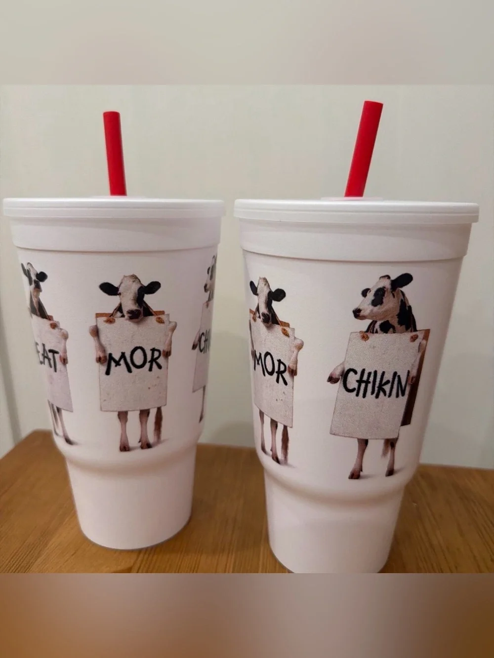 Chick Fil A Reusable Cups with Red Straws, Limited Edition 2026, Set of 2, NEW